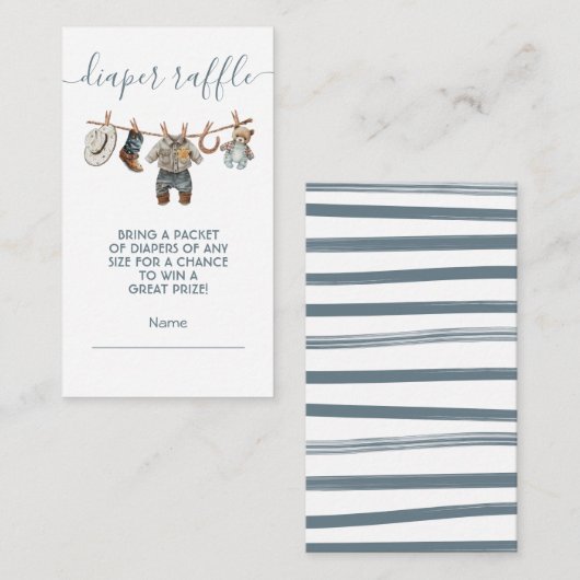 D'accompagnement Little Cowboy clothesline Diaper Carte Raffin (Devant / Derrière)