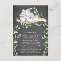 Livre de Baby shower de l'ours Koala pour la carte