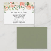 D'accompagnement Livres à fleurs de pêche rose pour la carte de dem (Devant / Derrière)