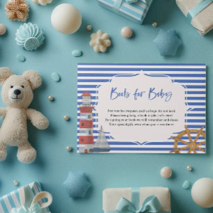 D'accompagnement Livres bleu nautique pour carte Baby shower bébé