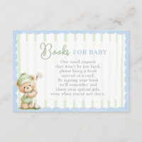 Livres de Baby Shower de Golf pour Carte de Bébé
