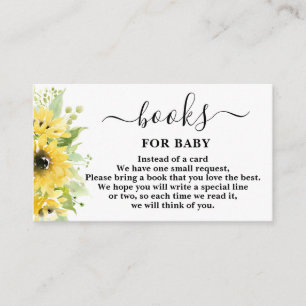 D'accompagnement Livres de Baby shower de tournesol pour carte bébé