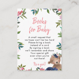 D'accompagnement livres de fille rose floral pour bébé carte de dem