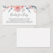 D'accompagnement Livres de fleurs d'aquarelle rose pour bébé carte  (Devant / Derrière)