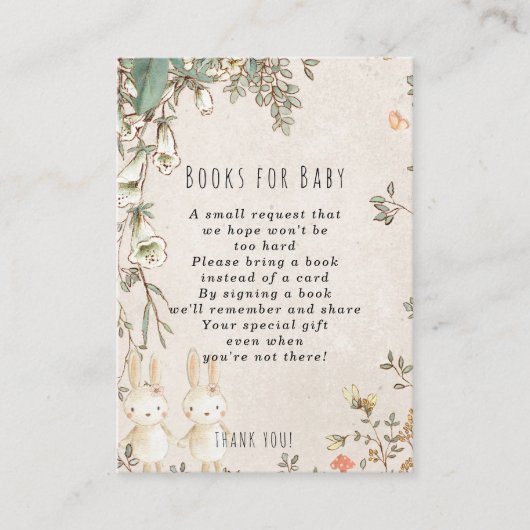 D'accompagnement Livres de lapin pour filles jumelles pour carte de (Devant)