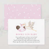 D'accompagnement Livres en cigogne rose pour bébé carte d'insertion (Devant / Derrière)