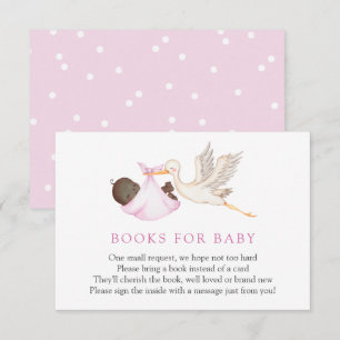 D'accompagnement Livres en cigogne rose pour bébé carte d'insertion