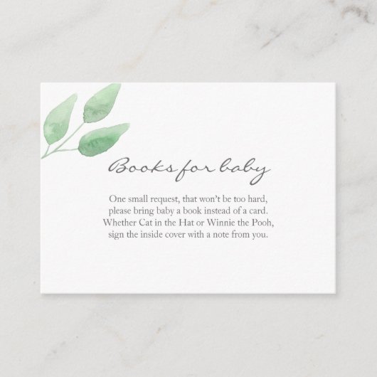 D'accompagnement Livres Eucalyptus pour carte Baby shower bébé (Devant)