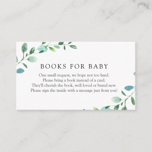 D'accompagnement Livres Eucalyptus pour carte de boîtier bébé (Devant)