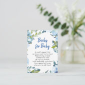 D'accompagnement livres floraux bleus pour la carte de demande bébé (Debout devant)