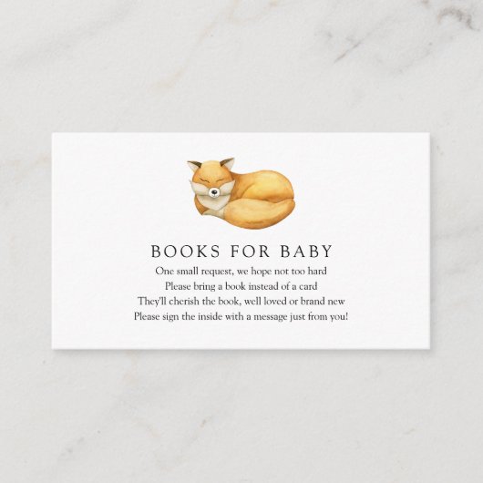 D'accompagnement Livres Fox pour Baby insert carte (Devant)