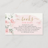 D'accompagnement Livres Papillon Rose pour Carte de Bébé Fille (Devant)