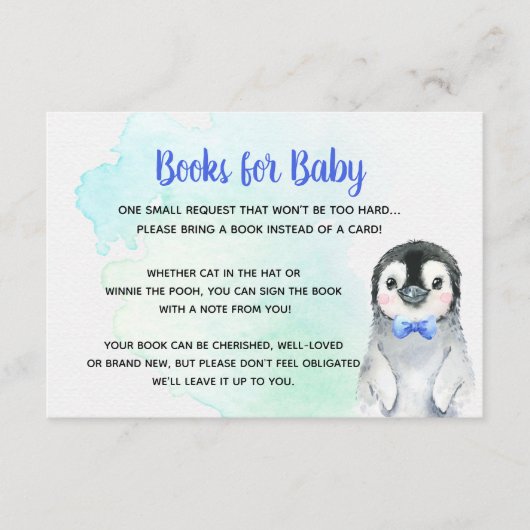 D'accompagnement Livres Penguin pour carte bébé garçon (Devant)