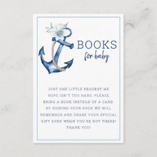 D'accompagnement Livres pour carte bébé   Ancre bleu marine Baby Sh