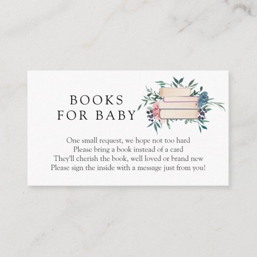 D'accompagnement Livres rose et bleu Floral pour Baby insert carte (Devant)