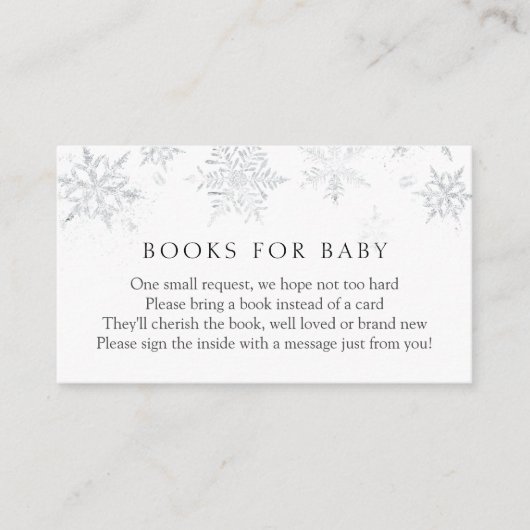 D'accompagnement Livres Silver Snowflake pour Baby insert carte (Devant)