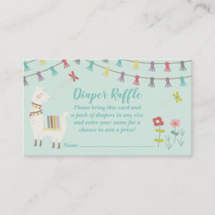 D'accompagnement Llama Diaper Carte Raffle Mint Genre Neutre
