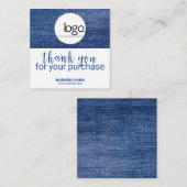 D'ACCOMPAGNEMENT LOGO BLEU DENIM MODIFIABLE CARTE DE REMERCIEMENTS (Devant / Derrière)