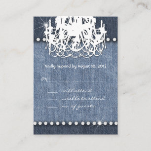 D'accompagnement Lustre de carte de réponse Mariage Denim n Diamond