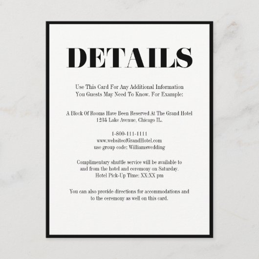 D'accompagnement M. et Mme Modern Bold Détails Mariage Carte (Devant)