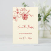 D'accompagnement Magnolia Chinese Wedding Enregistrer La Carte Date (Debout devant)