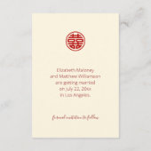 D'accompagnement Magnolia Chinese Wedding Enregistrer La Carte Date (Dos)