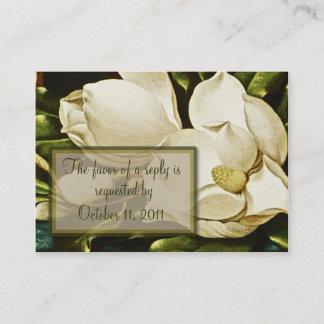D'accompagnement Magnolias Mariage RSVP Carte de réponse