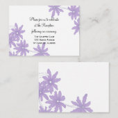 D'accompagnement Maisies violettes sur la carte de réception de mar (Devant / Derrière)