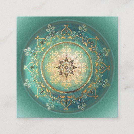 D'accompagnement Mandala Turquoise - Carte d'Enclosure, Félicitatio (Devant)