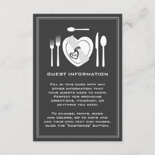 D'accompagnement Mangez Boire & Soyez Marié Mariage Carte d'informa