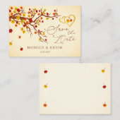 D'accompagnement Maple Feuille Hearts Enregistrer la carte de ferme (Devant / Derrière)