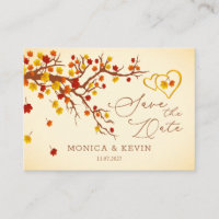 Maple Feuille Hearts Enregistrer la carte de ferme
