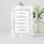 D'accompagnement Marbre blanc moderne Détails Mariage Carte de boît (Debout devant)