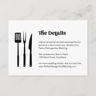 D'accompagnement Mariage BBQ - Informations Détails Carte de boîtie