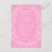 D'accompagnement Mariage blanc rose chaud détails Carte (Devant)