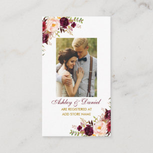 D'accompagnement Mariage Burgundy Floral Registry Insérer Carte pho