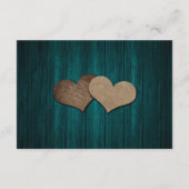 D'accompagnement Mariage campagnard en bois turquoise Carte d'héber (Dos)