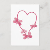 D'accompagnement Mariage Carte de fermeture Papillons Coeur Rose (Dos)