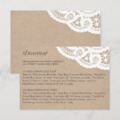 D'accompagnement Mariage de dentelle Burlap Instructions Carte de b (Devant / Derrière)