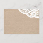 D'accompagnement Mariage de dentelle Burlap Instructions Carte de b (Dos)