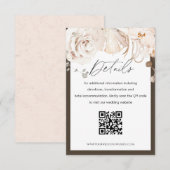 D'accompagnement Mariage de jardin beige et marron QR code carte de (Devant / Derrière)