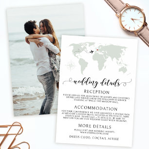 D'accompagnement Mariage de la carte du monde de destination détail