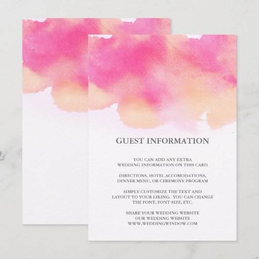 D'accompagnement Mariage Dreams Vibrant - Carte d'insertion / Rose  (Devant / Derrière)