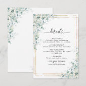 D'accompagnement Mariage Feuille Eucalyptus Détails Carte de boîtie (Devant / Derrière)