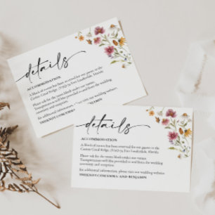 D'accompagnement Mariage fleur sauvage Détails Carte de boîtier