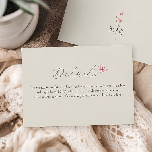 D'accompagnement Mariage Fleur sauvage Spring Détails Carte de boît