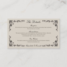 Mariage Floral noir Détails Carte de boîtier