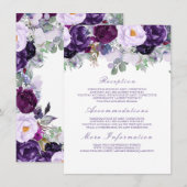 D'accompagnement Mariage floral violet Informations Carte d'invité (Devant / Derrière)
