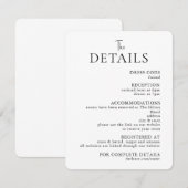 D'accompagnement Mariage moderne simple Détails Carte de boîtier (Devant / Derrière)