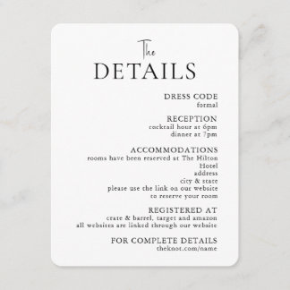D'accompagnement Mariage moderne simple Détails Carte de boîtier